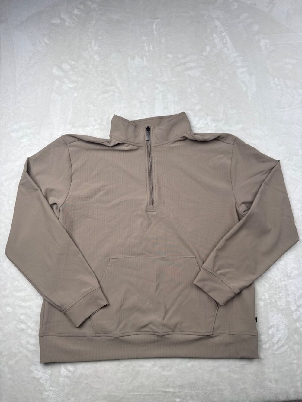 Skechers Womens Beige Quarter-Zip Pullover Sweater XL Recycled Polyester Blend